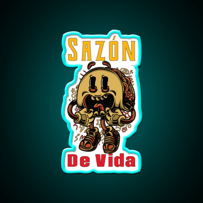 Saz贸n De Vida Taco Led Neon Sign Mexican Food Sign Rgb Color - Shineneon