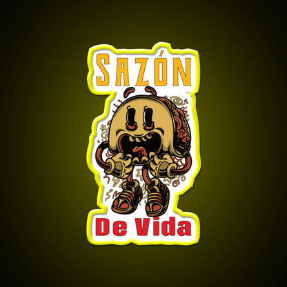 Saz贸n De Vida Taco Led Neon Sign Mexican Food Sign Rgb Color - Shineneon