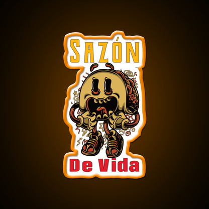 Saz贸n De Vida Taco Led Neon Sign Mexican Food Sign Rgb Color - Shineneon