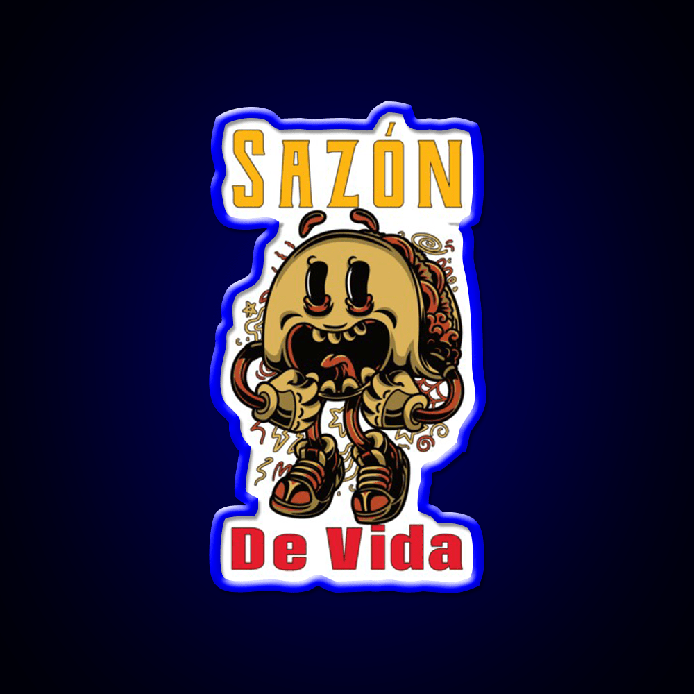 Saz贸n De Vida Taco Led Neon Sign Mexican Food Sign Rgb Color - Shineneon