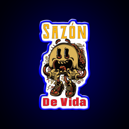 Saz贸n De Vida Taco Led Neon Sign Mexican Food Sign Rgb Color - Shineneon