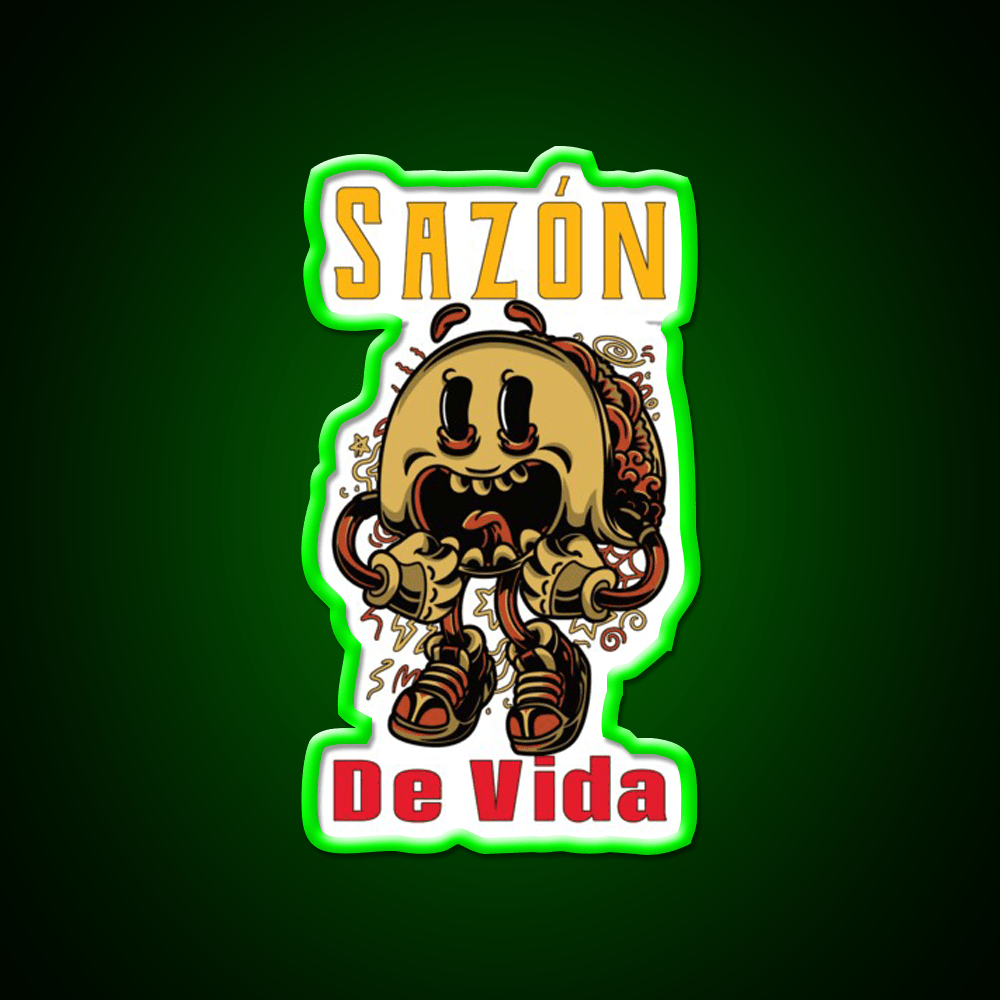 Saz贸n De Vida Taco Led Neon Sign Mexican Food Sign Rgb Color - Shineneon