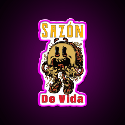 Saz贸n De Vida Taco Led Neon Sign Mexican Food Sign Rgb Color - Shineneon