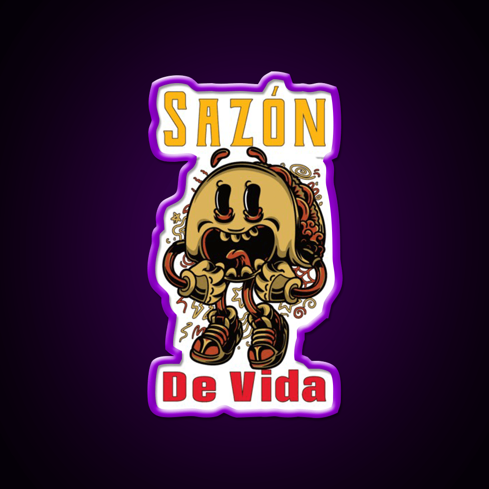 Saz贸n De Vida Taco Led Neon Sign Mexican Food Sign Rgb Color - Shineneon