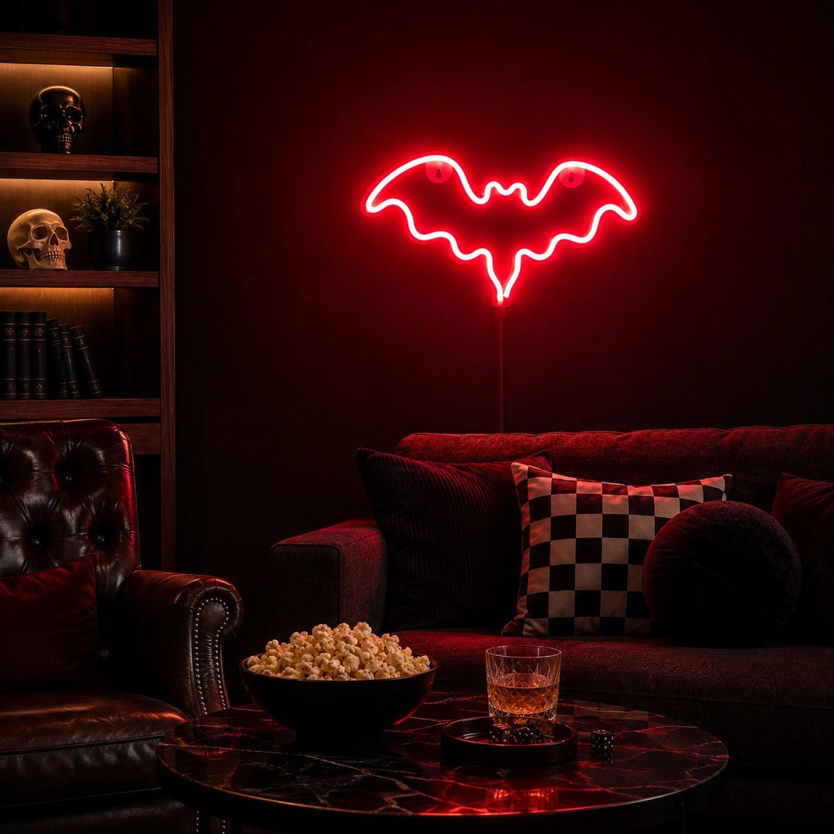 Scalloped Bat Wings Outline LED Neon Sign - Shineneon