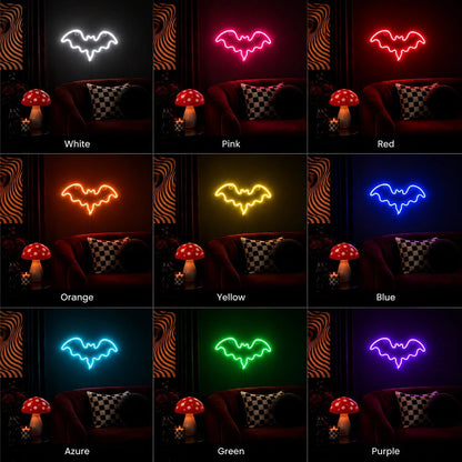 Scalloped Bat Wings Outline LED Neon Sign - Shineneon