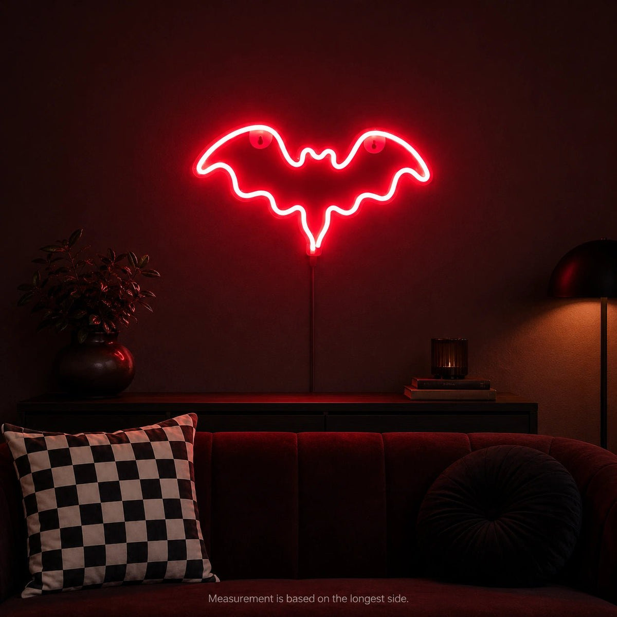 Scalloped Bat Wings Outline LED Neon Sign - Shineneon