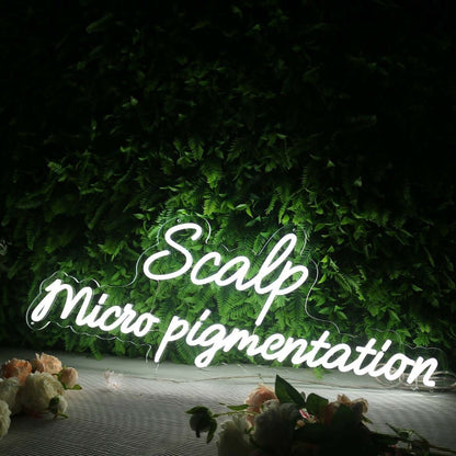 Scalp Micro Pigmentation White Led Neon Sign - Shineneon