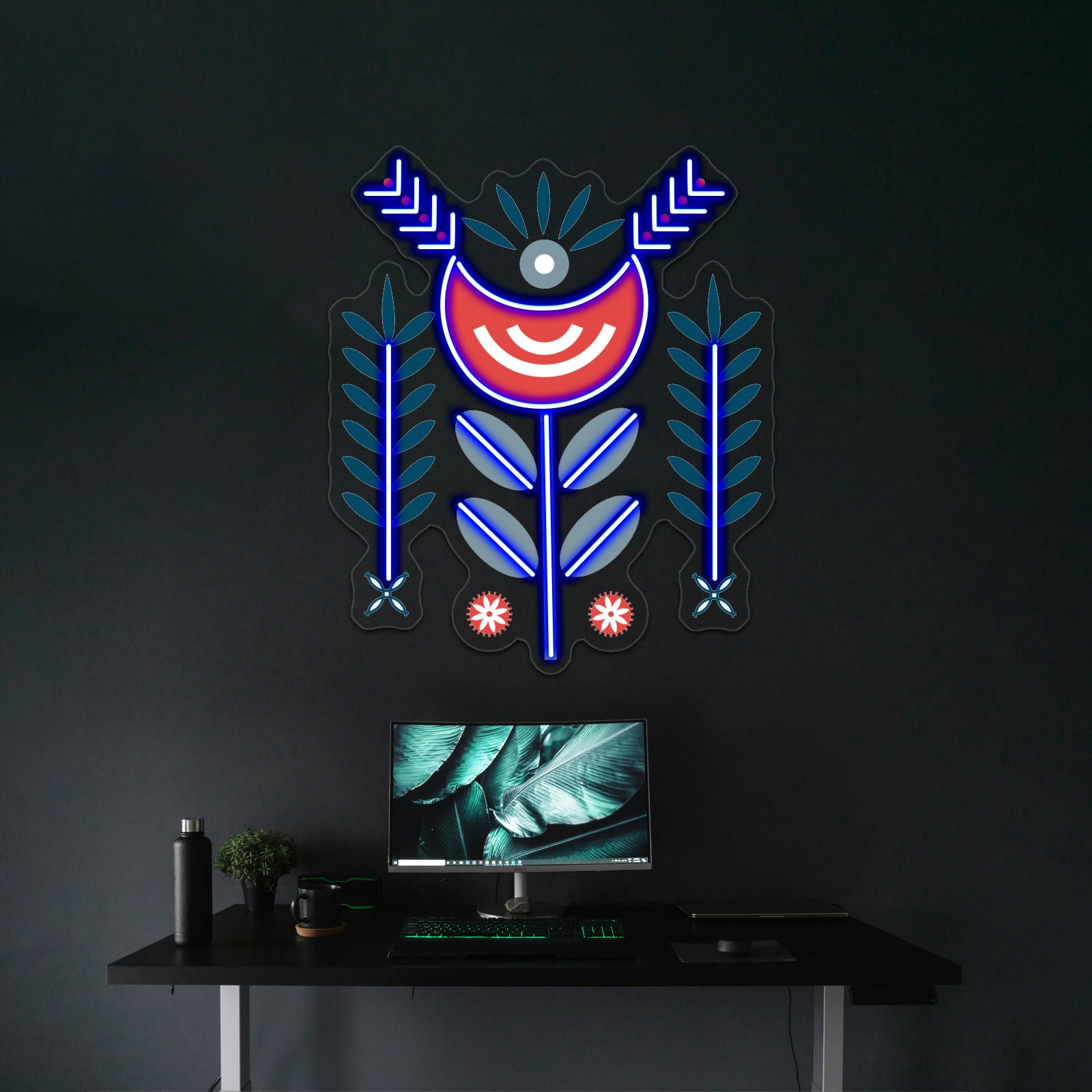 Scandinavian Folk Pattern Art Wall Artwork Neon Signs | Shineneon