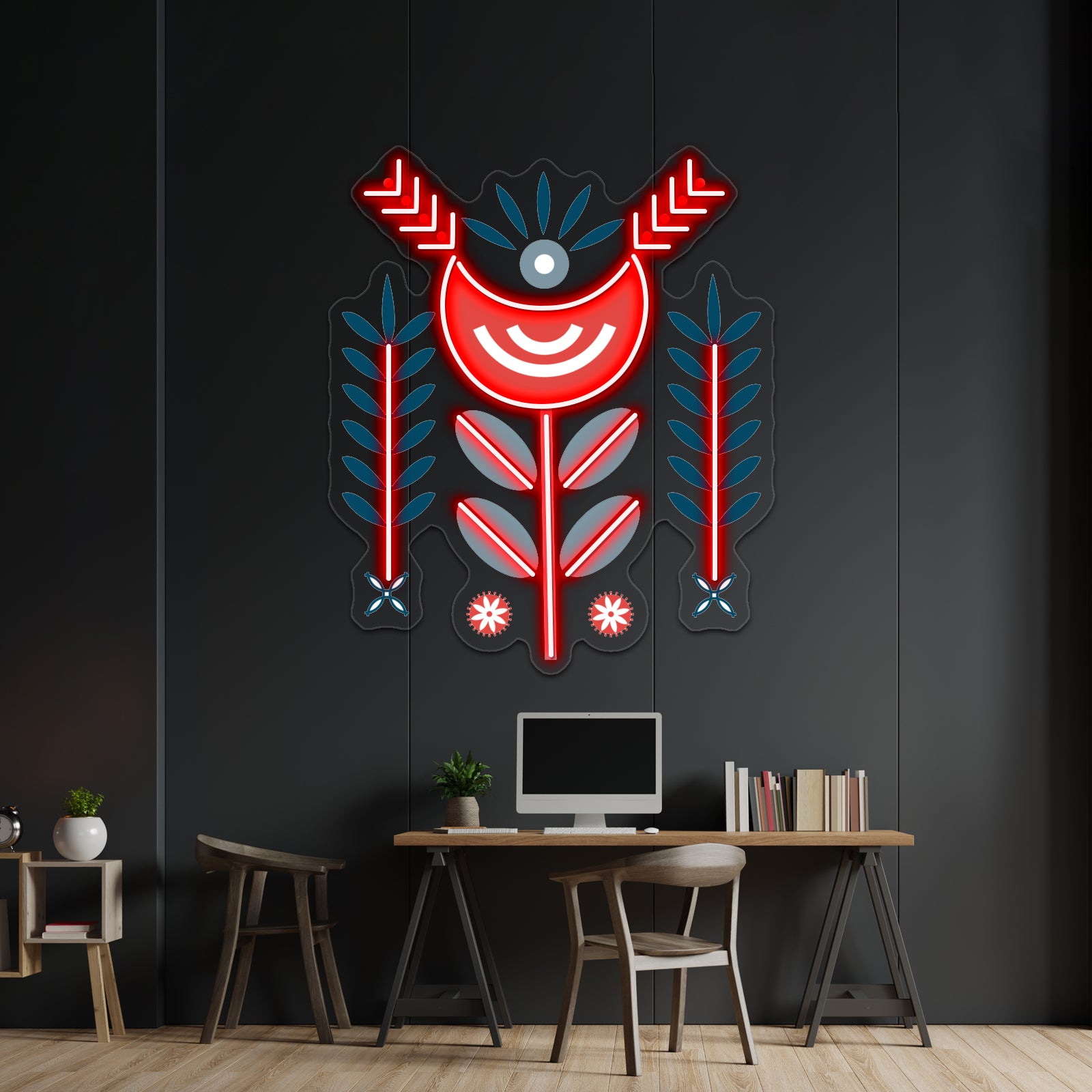 Scandinavian Folk Pattern Art Wall Artwork Neon Signs | Shineneon