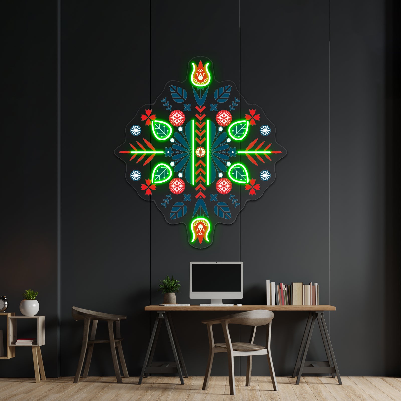 Scandinavian Folk Patterns Wall Artwork Neon Signs | Shineneon