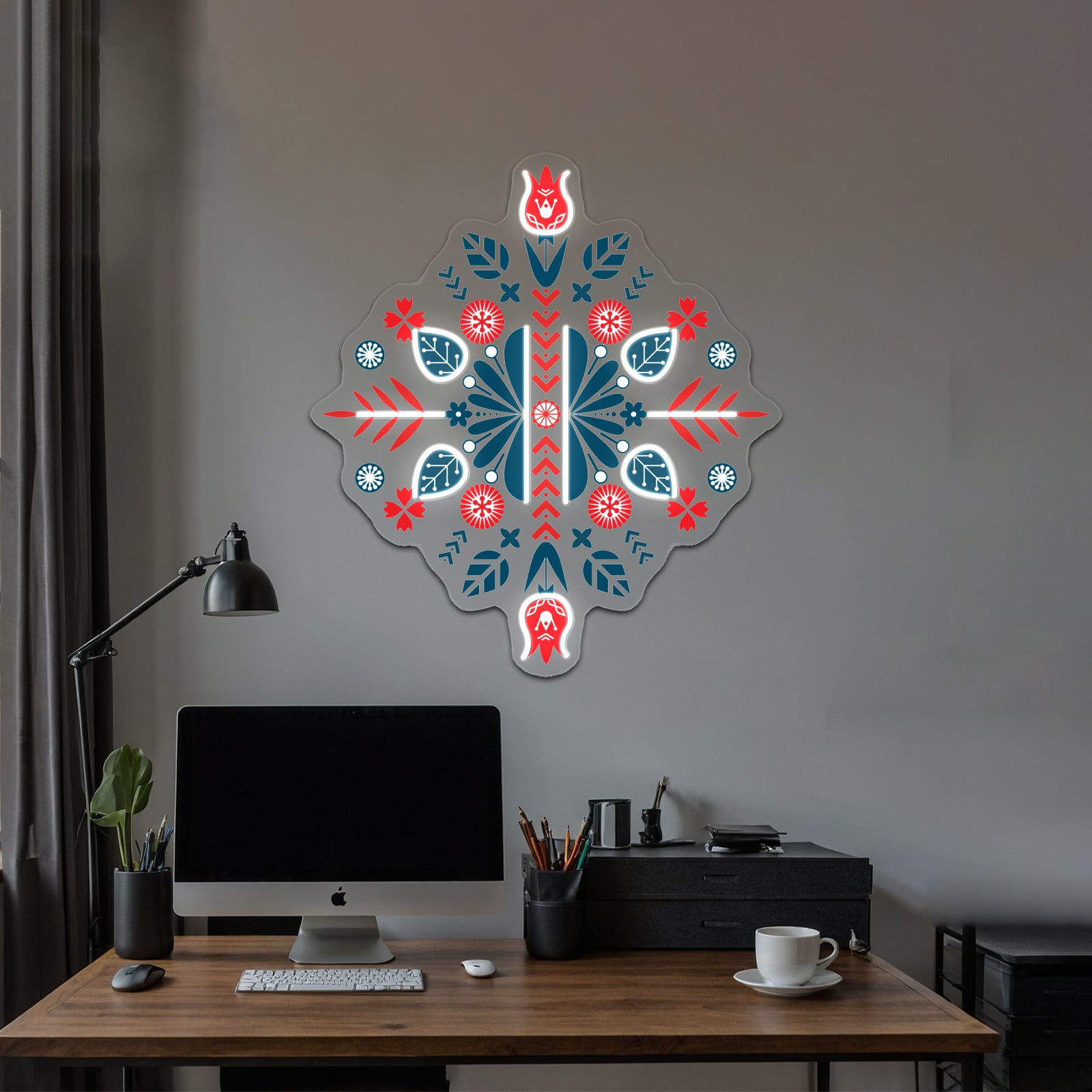 Scandinavian Folk Patterns Wall Artwork Neon Signs | Shineneon