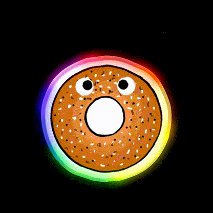 Scared Bagel Man Snack Food Led Neon Sign Rgb Color - LED neon sign close-up detail