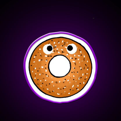 Scared Bagel Man Snack Food Led Neon Sign Rgb Color - Shineneon
