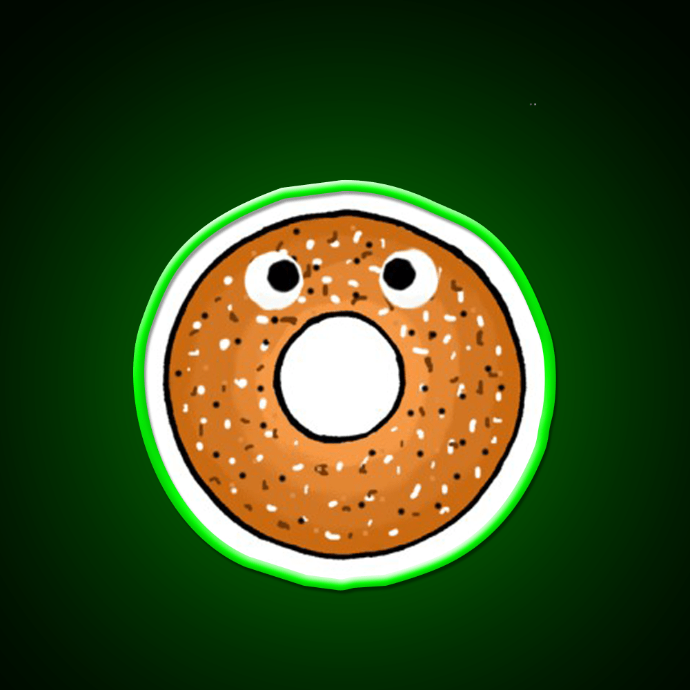 Scared Bagel Man Snack Food Led Neon Sign Rgb Color - Shineneon