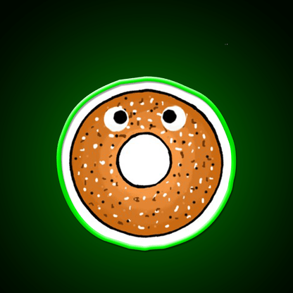 Scared Bagel Man Snack Food Led Neon Sign Rgb Color - Shineneon