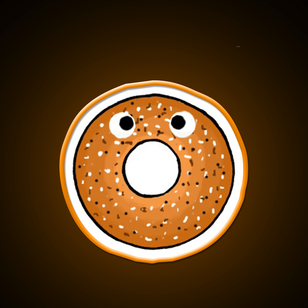 Scared Bagel Man Snack Food Led Neon Sign Rgb Color - Shineneon