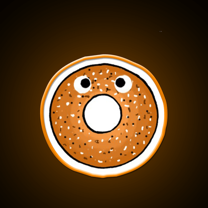 Scared Bagel Man Snack Food Led Neon Sign Rgb Color - Shineneon