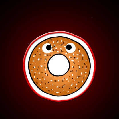 Scared Bagel Man Snack Food Led Neon Sign Rgb Color - Shineneon