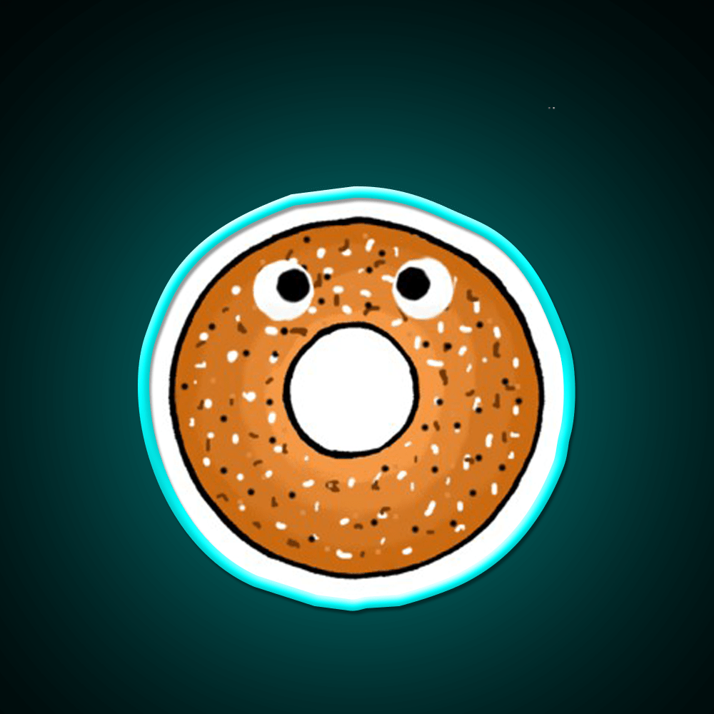 Scared Bagel Man Snack Food Led Neon Sign Rgb Color - Shineneon