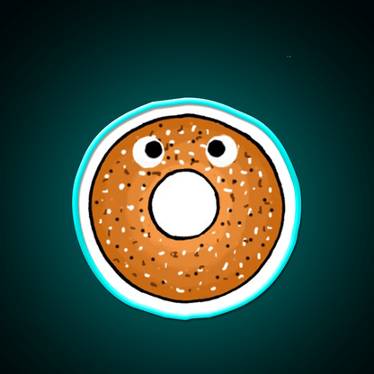 Scared Bagel Man Snack Food Led Neon Sign Rgb Color - Shineneon