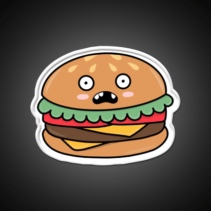Scared Hamburger Fast Food Led Neon Sign For Burger Place Rgb Color - Shineneon