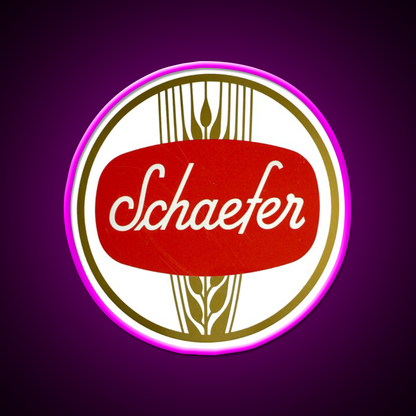 Schaefer Beer Fm Schaefer Brewing New York Beer Bar Decor Led Neon Sign Rgb Color - Neon sign mounted on wall in room