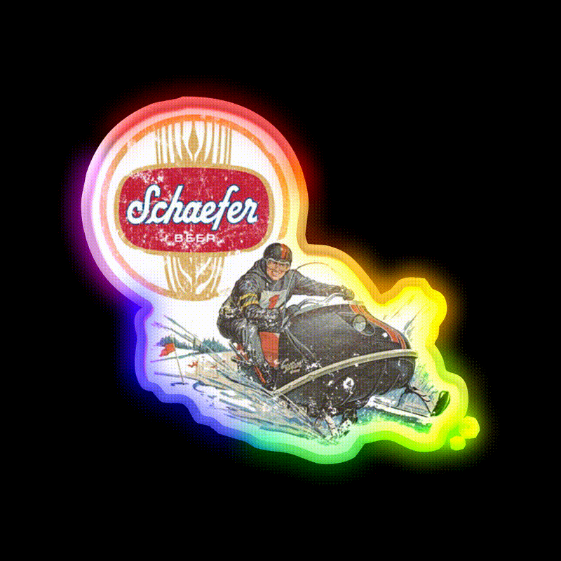 Schaefer Beer Snowmobiling Beer Bar Decor Led Neon Sign Rgb Color - LED neon sign close-up detail