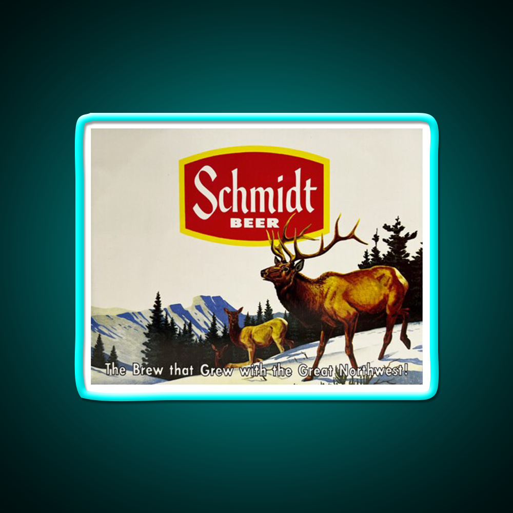 Schmidt Beer Deer Hunting Vintage Retro Beer Bar Decor Led Neon Sign Rgb Color - Size and dimension reference