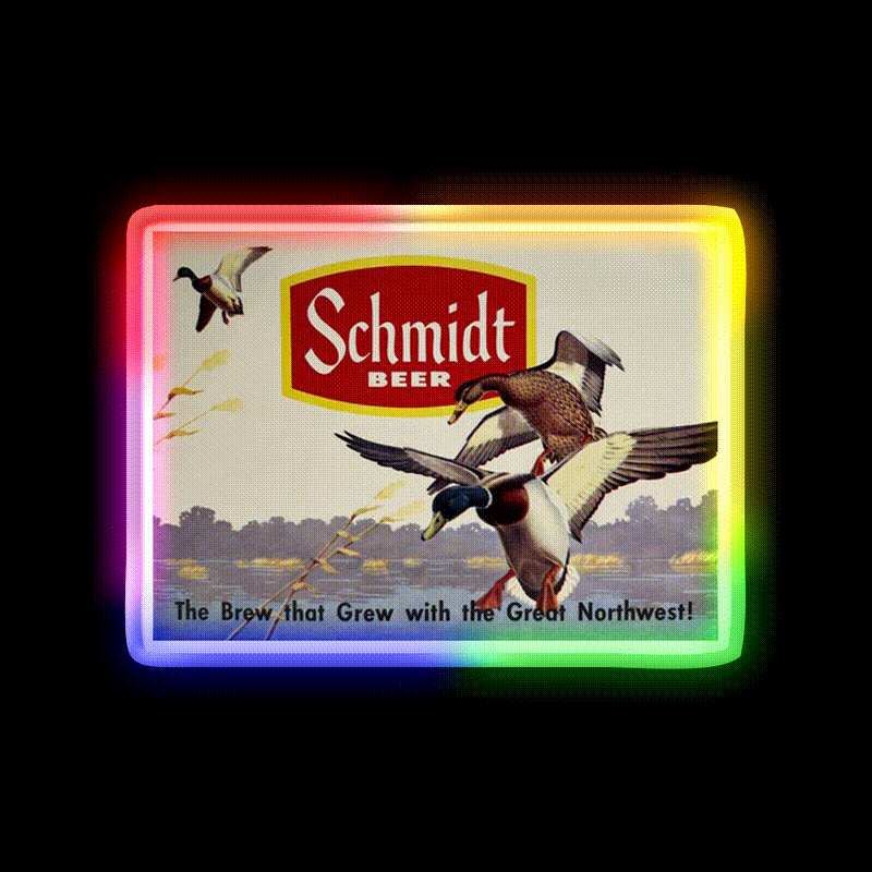 Schmidt Beer Duck Hunting Vintage Retro Beer Bar Decor Led Neon Sign Rgb Color - LED neon sign close-up detail