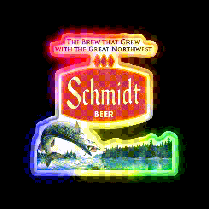 Schmidt Beer Nature Scene Beer Bar Decor Led Neon Sign Wall Art Rgb Color - LED neon sign close-up detail