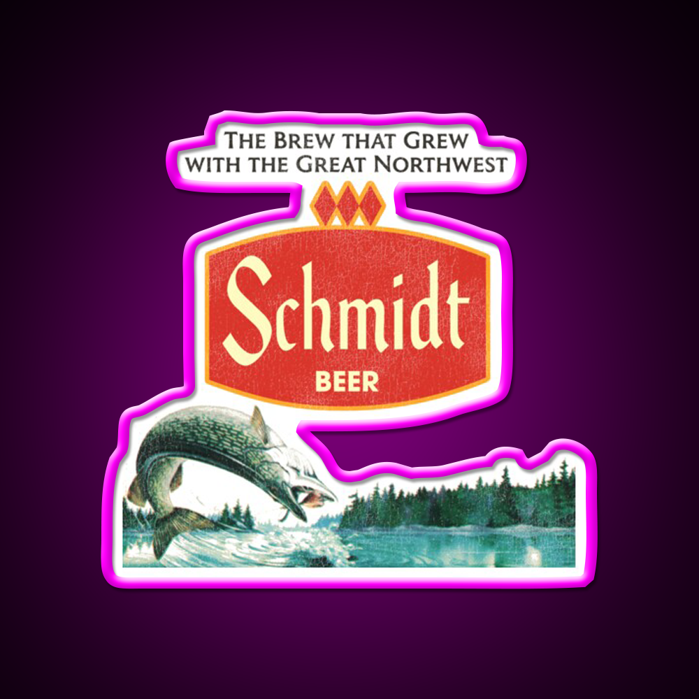 Schmidt Beer Nature Scene Beer Bar Decor Led Neon Sign Wall Art Rgb Color - Neon sign mounted on wall in room