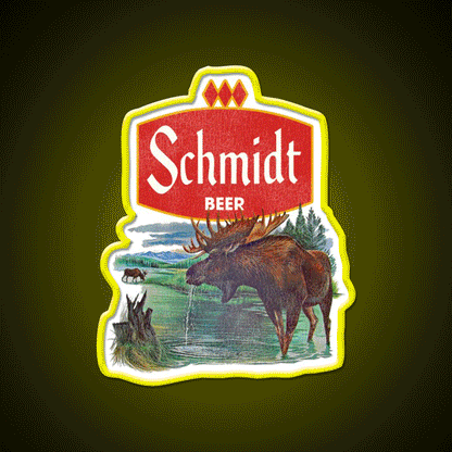 Schmidt Beer Retro Defunct Nature Scene Beer Bar Decor Led Neon Sign Rgb Color - Custom LED neon sign front view