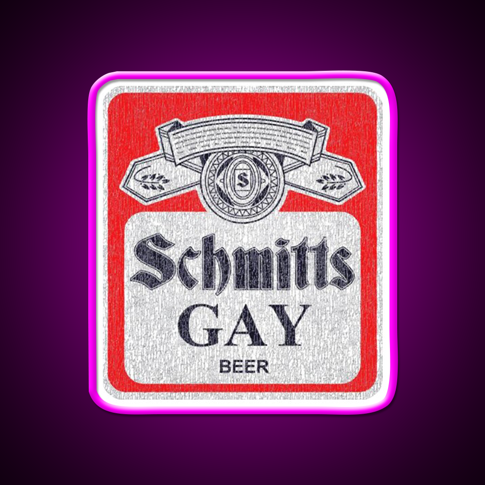 Schmitts Gay Beer Bar Decor Led Neon Sign Rgb Color - Neon sign mounted on wall in room