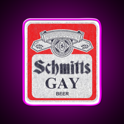 Schmitts Gay Beer Bar Decor Led Neon Sign Rgb Color - Neon sign mounted on wall in room