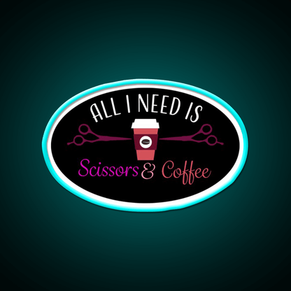 Scissors And Coffee Nail Salon Led Neon Sign Rgb Color - Shineneon