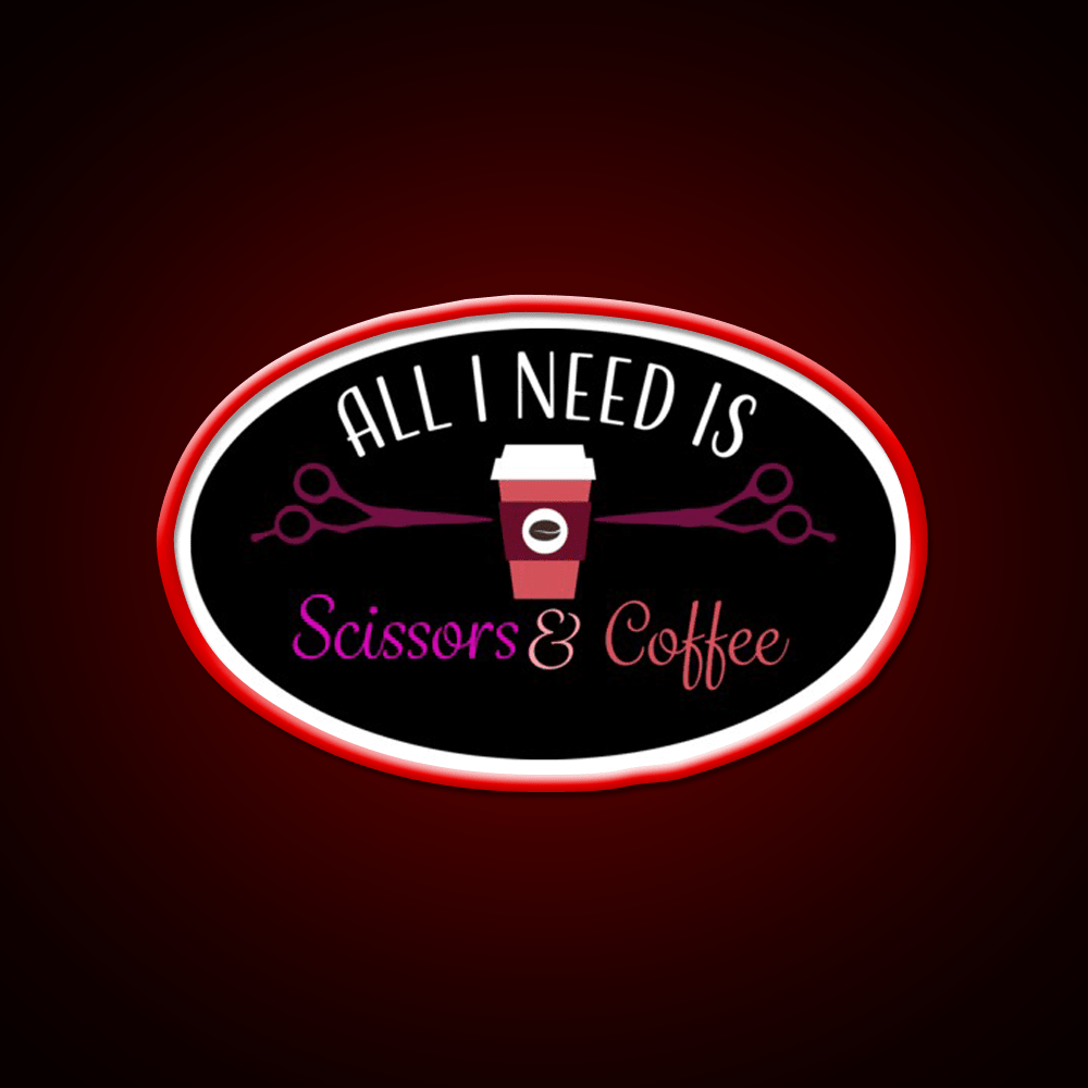 Scissors And Coffee Nail Salon Led Neon Sign Rgb Color - Shineneon
