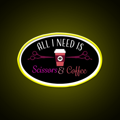 Scissors And Coffee Nail Salon Led Neon Sign Rgb Color - Shineneon