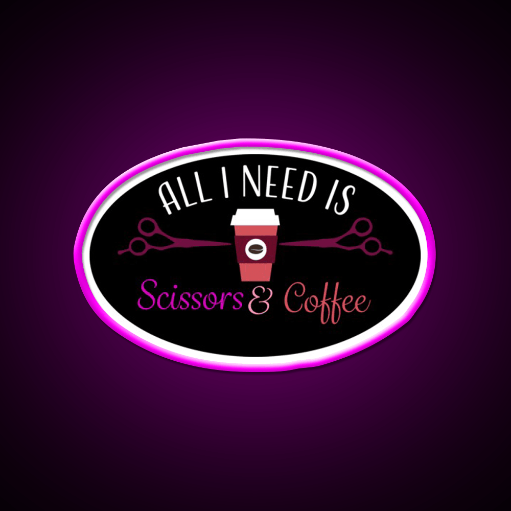 Scissors And Coffee Nail Salon Led Neon Sign Rgb Color - Shineneon
