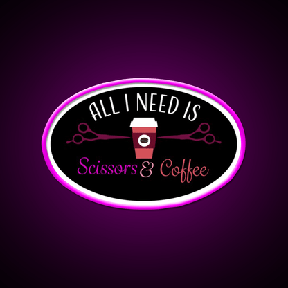 Scissors And Coffee Nail Salon Led Neon Sign Rgb Color - Shineneon