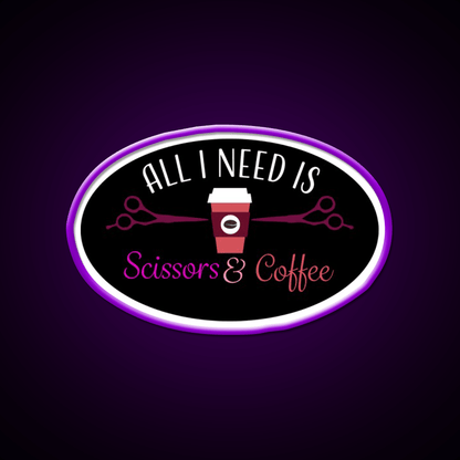 Scissors And Coffee Nail Salon Led Neon Sign Rgb Color - Shineneon