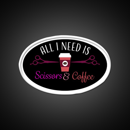 Scissors And Coffee Nail Salon Led Neon Sign Rgb Color