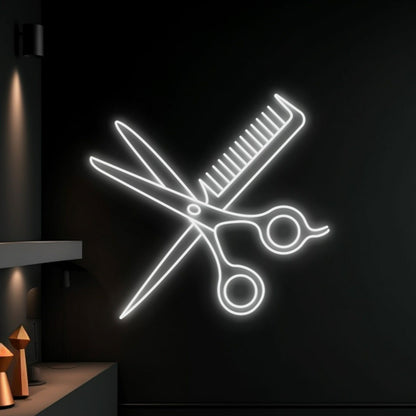 Scissors And Comb Neon Led Sign Welcome Spa Logo Led Neon Light | Shineneon