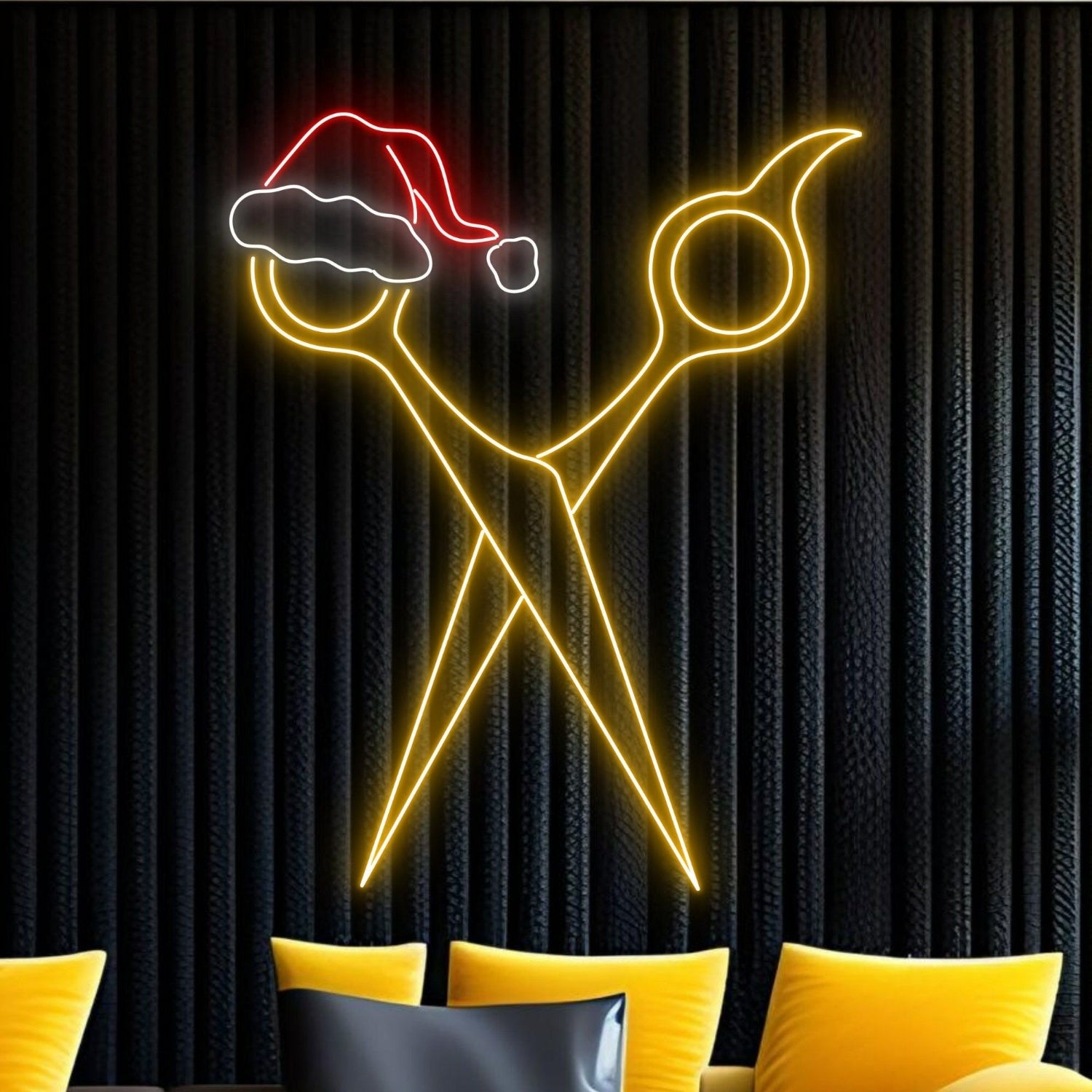 Scissors Comb Neon Led Sign Welcome Salon Logo Decor | Shineneon