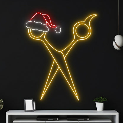 Scissors Comb Neon Led Sign Welcome Salon Logo Decor | Shineneon