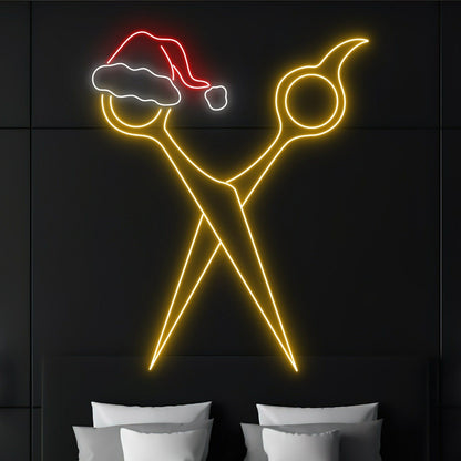 Scissors Comb Neon Led Sign Welcome Salon Logo Decor | Shineneon