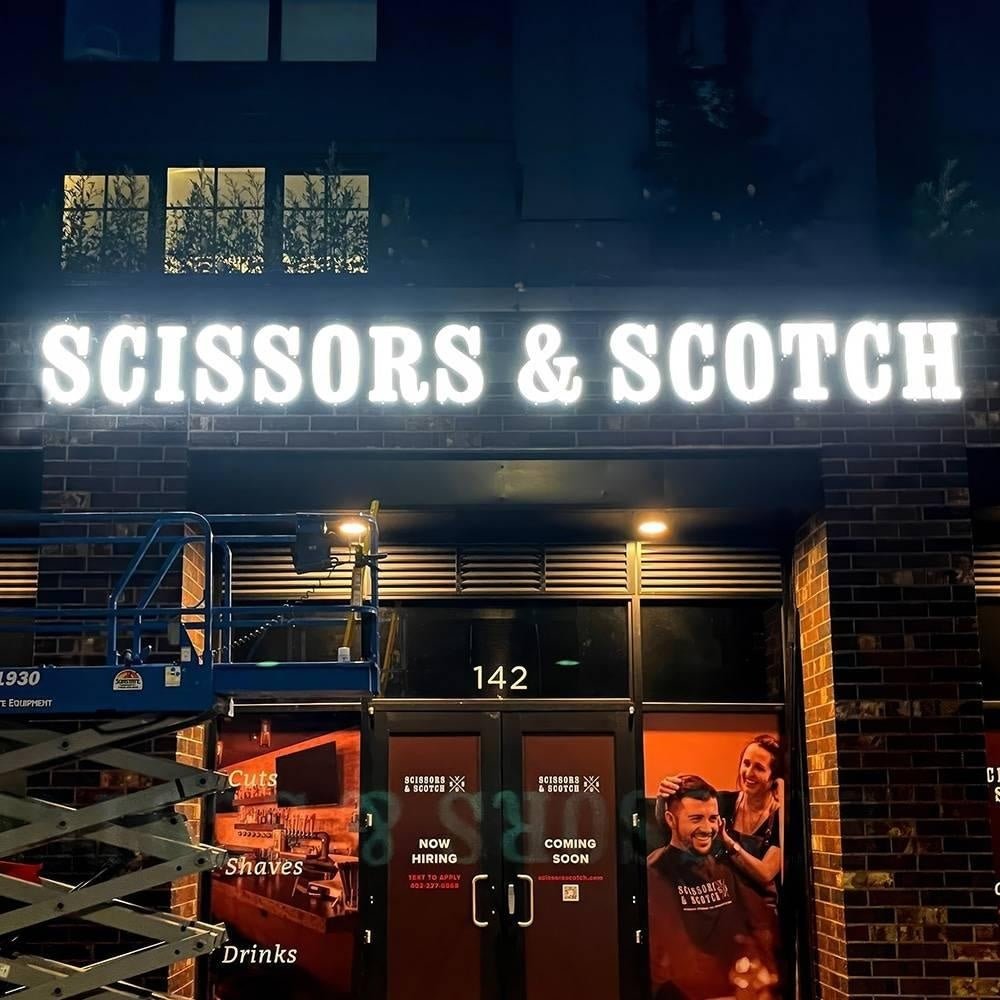 Scissors Scotch 3D Front And Back Lit Letters Metal Led Sign - Shineneon