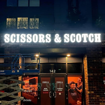 Scissors Scotch 3D Front And Back Lit Letters Metal Led Sign - Shineneon