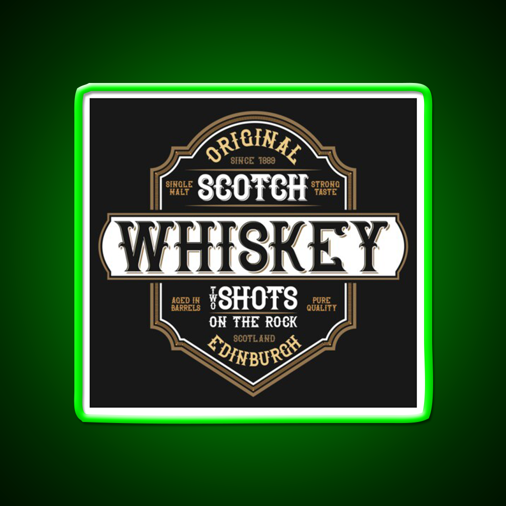Scotch Whiskey From Edinburgh Scotland Whiskey Drink Bar Led Neon Sign Rgb Color