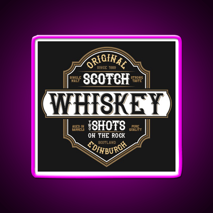 Scotch Whiskey From Edinburgh Scotland Whiskey Drink Bar Led Neon Sign Rgb Color - Shineneon